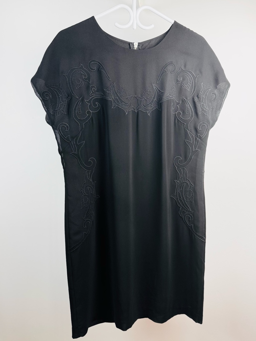 AX Armani Exchange Black Embroidered Dress – Size 12